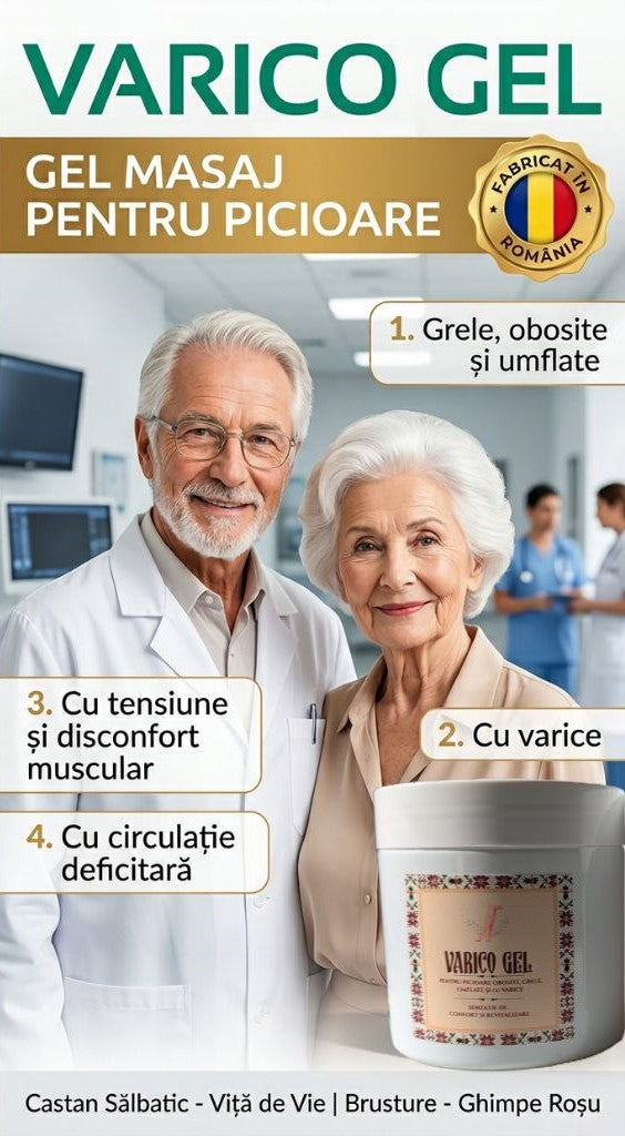 Varico Gel - Gel Revigorant pentru Picioare Obosite, Grele, Umflate și cu Varice